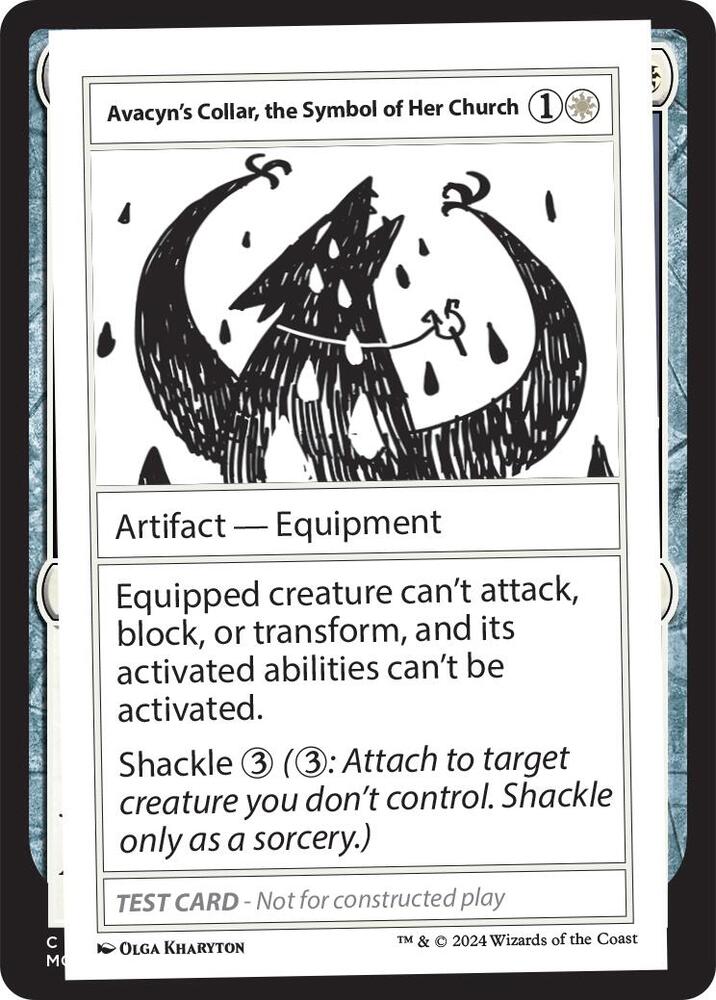 Avacyn's Collar, the Symbol of Her Church card from Mystery Booster 2 Playtest Cards