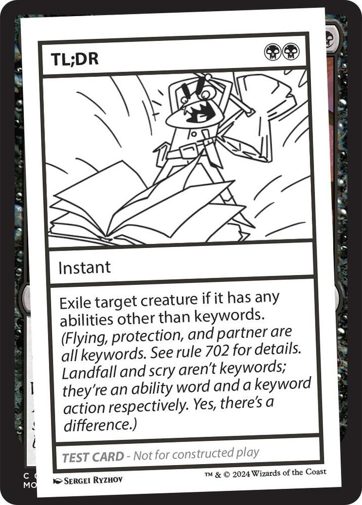 TL;DR card from Mystery Booster 2 Playtest Cards