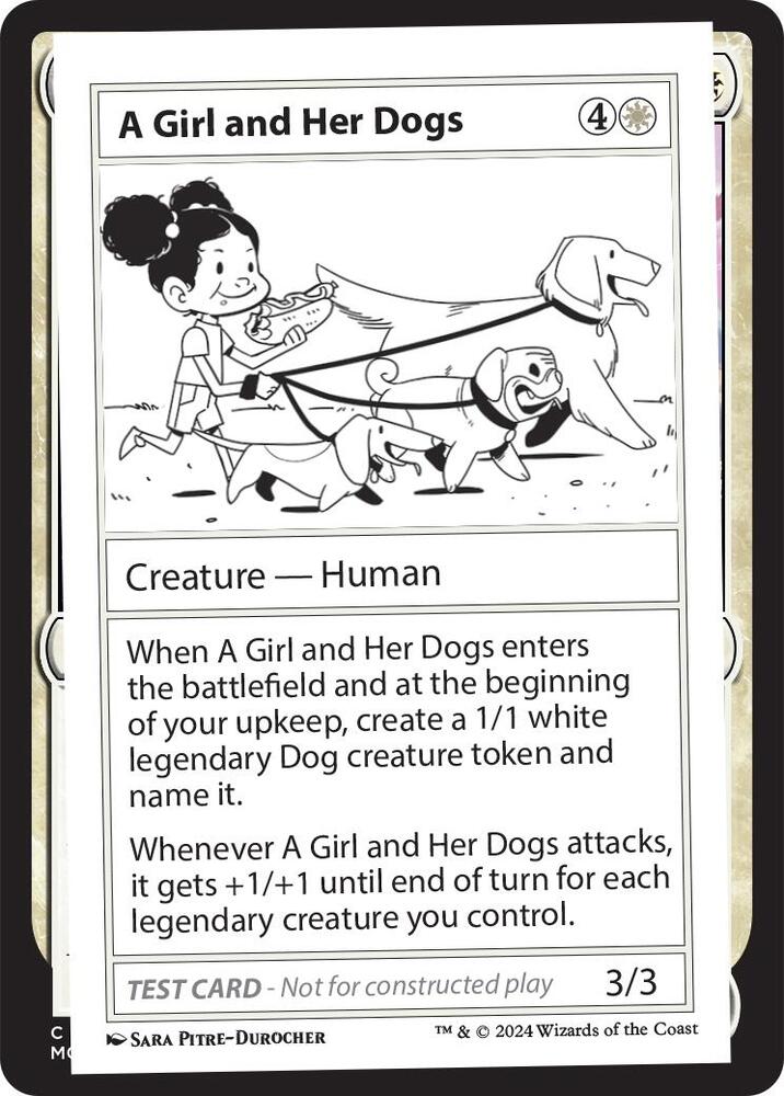 A Girl and Her Dogs card from Mystery Booster 2 Playtest Cards
