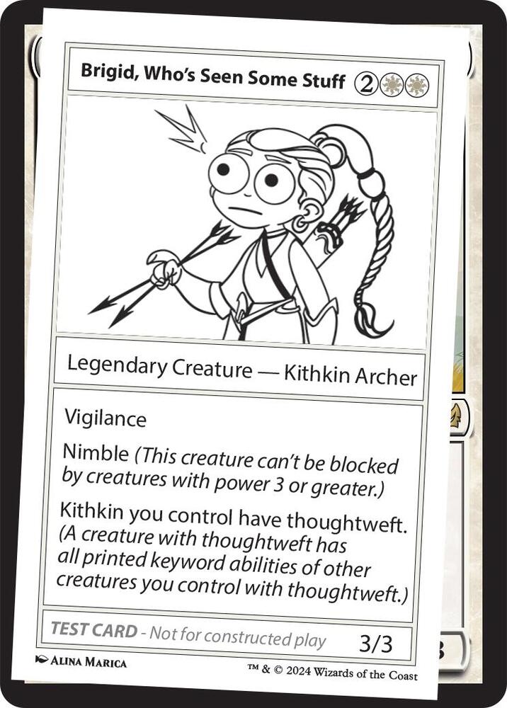 Brigid, Who's Seen Some Stuff card from Mystery Booster 2 Playtest Cards