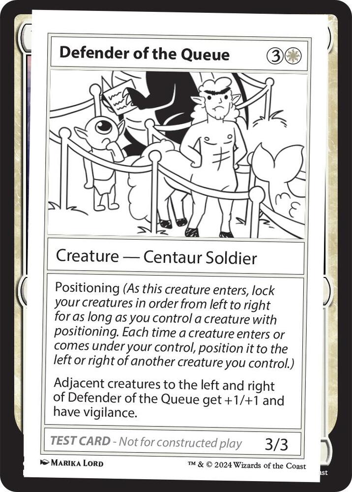 Defender of the Queue card from Mystery Booster 2 Playtest Cards