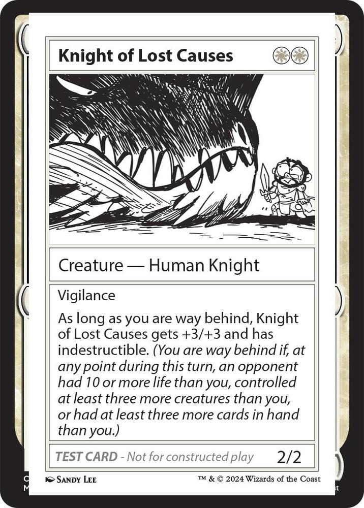 Knight of Lost Causes card from Mystery Booster 2 Playtest Cards