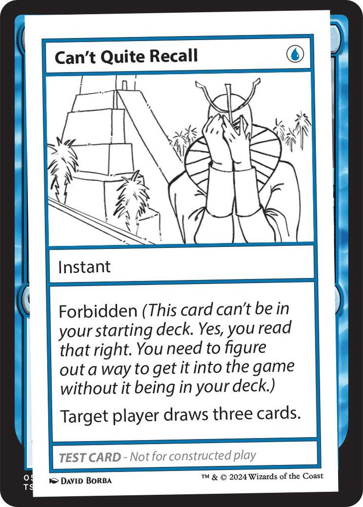 Can't Quite Recall card from Mystery Booster 2 Playtest Cards