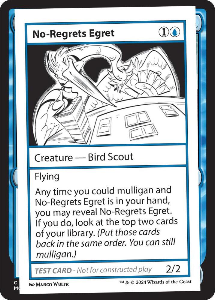 No-Regrets Egret card from Mystery Booster 2 Playtest Cards