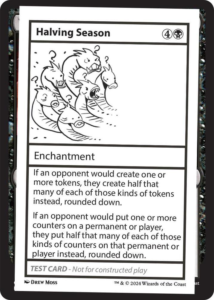 Halving Season card from Mystery Booster 2 Playtest Cards