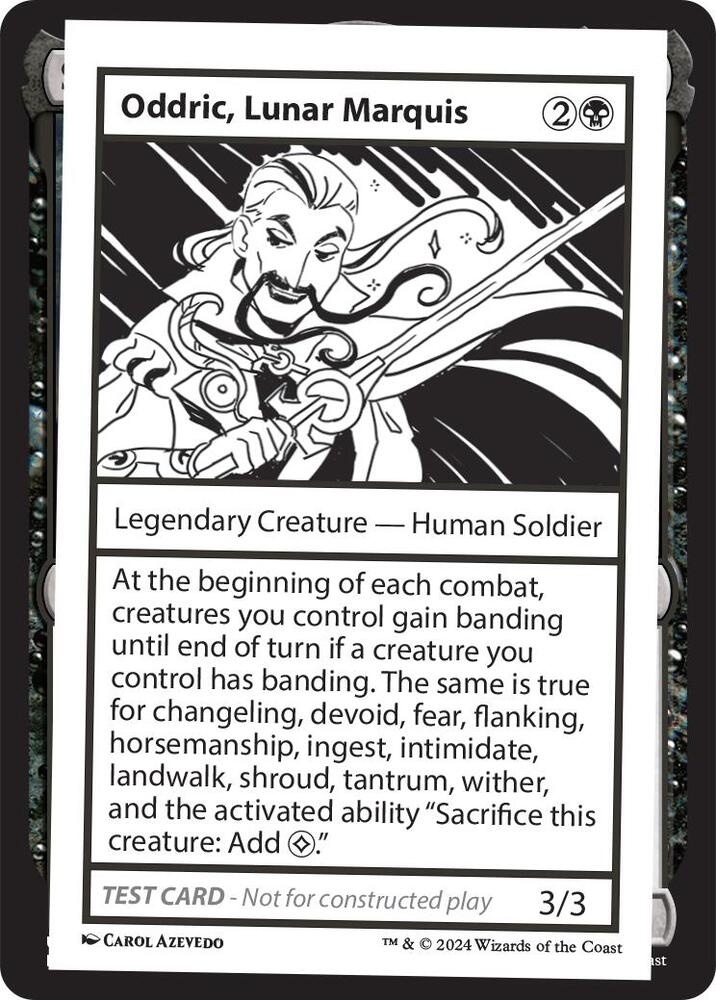 Oddric, Lunar Marquis card from Mystery Booster 2 Playtest Cards