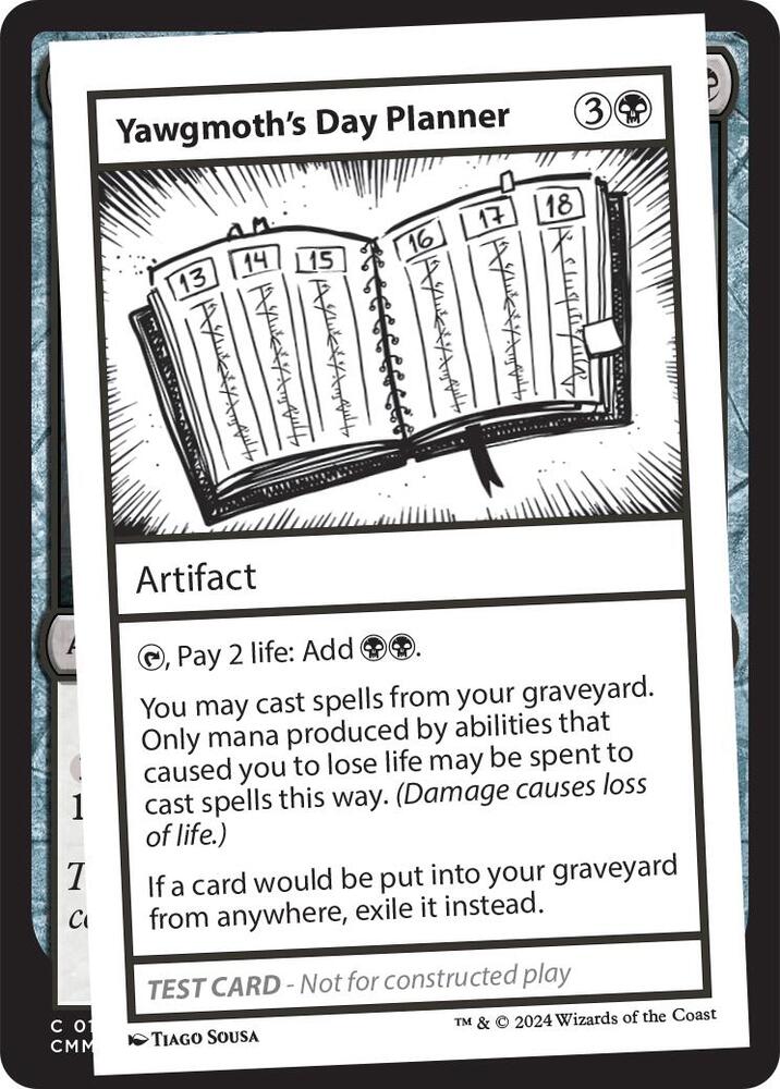Yawgmoth's Day Planner card from Mystery Booster 2 Playtest Cards