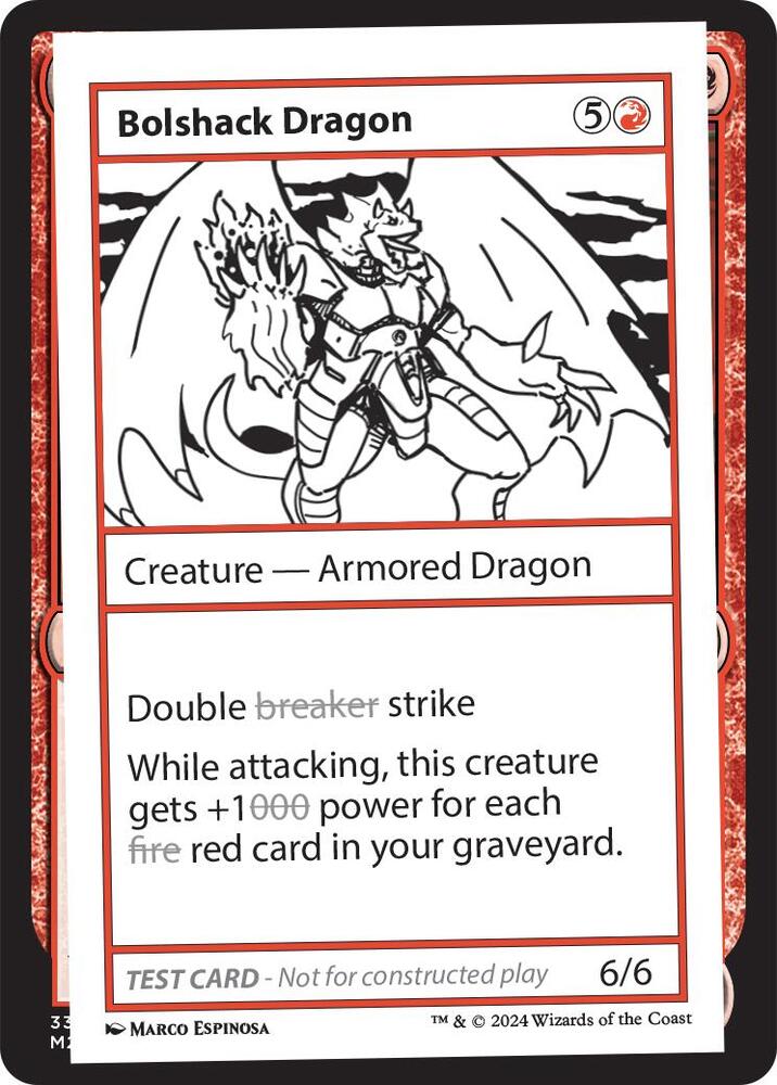 Bolshack Dragon card from Mystery Booster 2 Playtest Cards