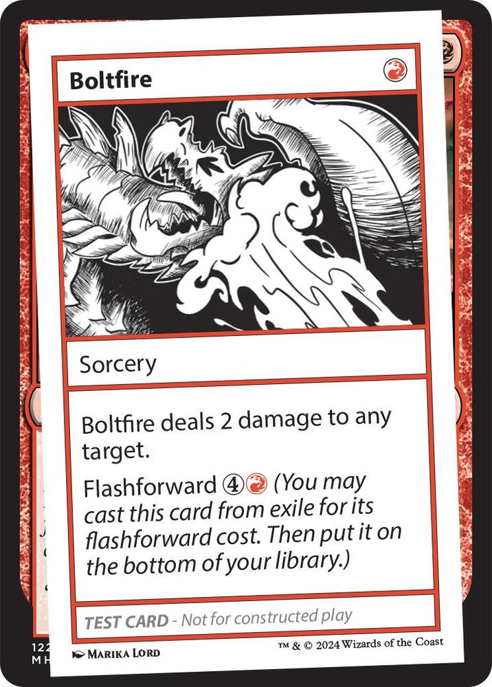 Boltfire card from Mystery Booster 2 Playtest Cards