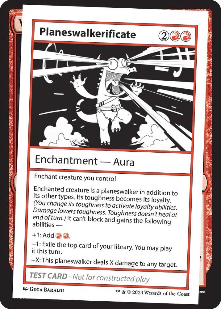 Planeswalkerificate card from Mystery Booster 2 Playtest Cards