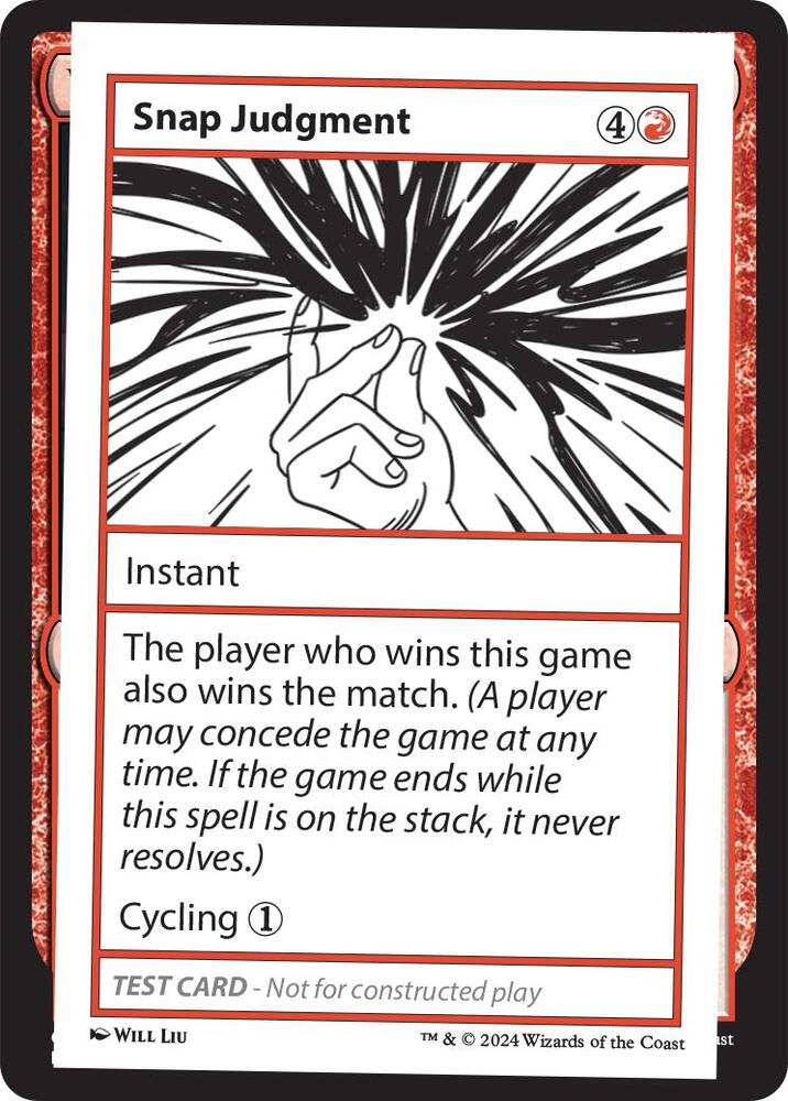 Snap Judgment card from Mystery Booster 2 Playtest Cards