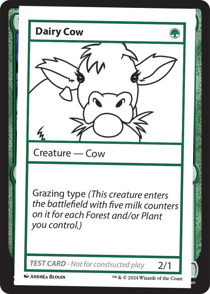 Dairy Cow card from Mystery Booster 2 Playtest Cards