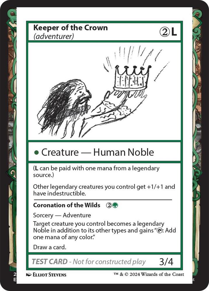 Keeper of the Crown (adventurer) card from Mystery Booster 2 Playtest Cards