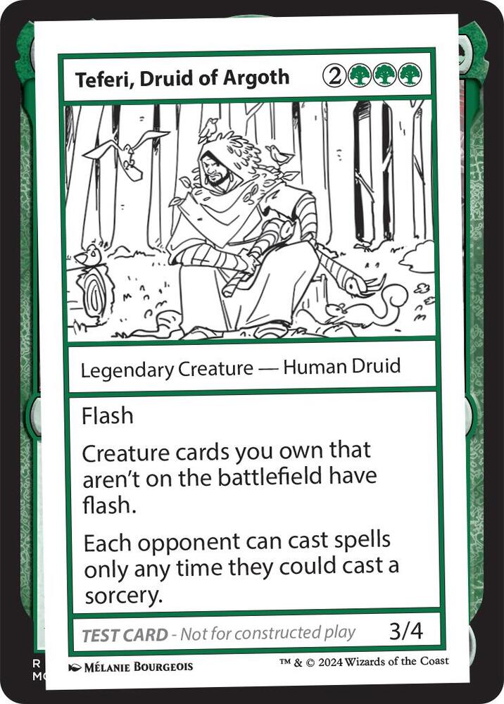 Teferi, Druid of Argoth card from Mystery Booster 2 Playtest Cards