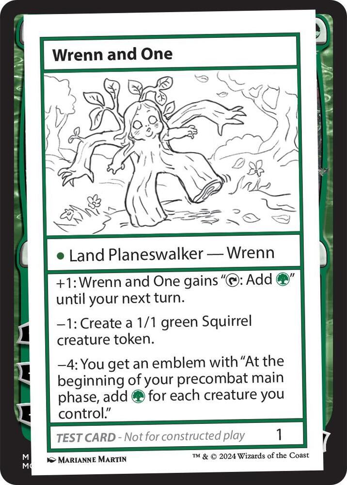 Wrenn and One card from Mystery Booster 2 Playtest Cards