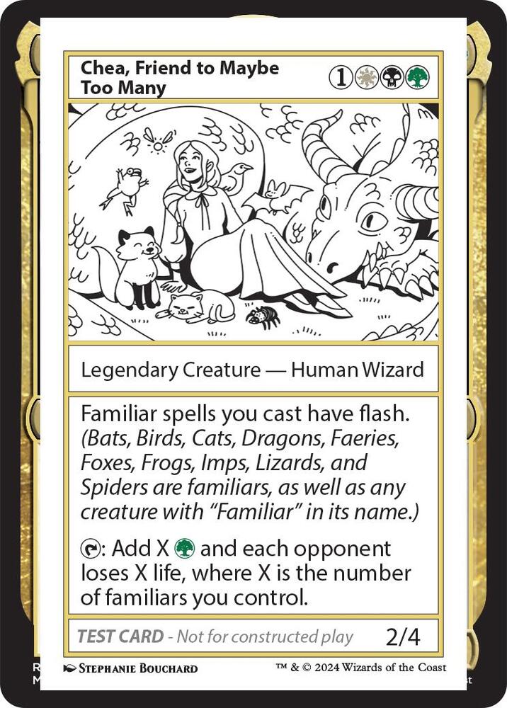 Chea, Friend to Maybe Too Many card from Mystery Booster 2 Playtest Cards