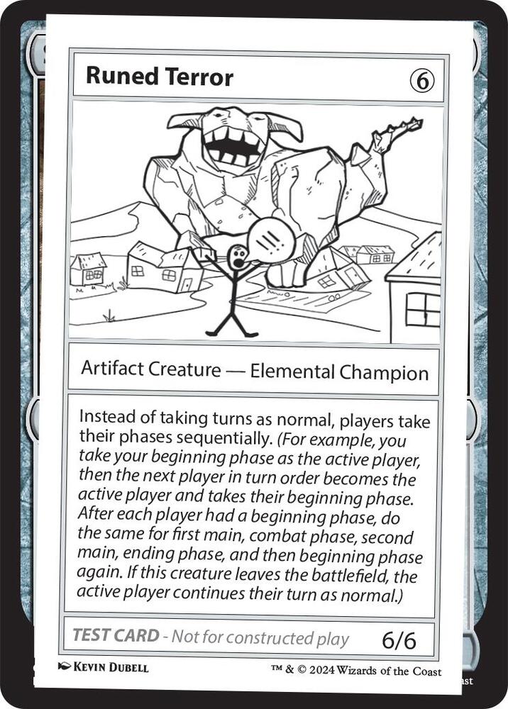 Runed Terror card from Mystery Booster 2 Playtest Cards