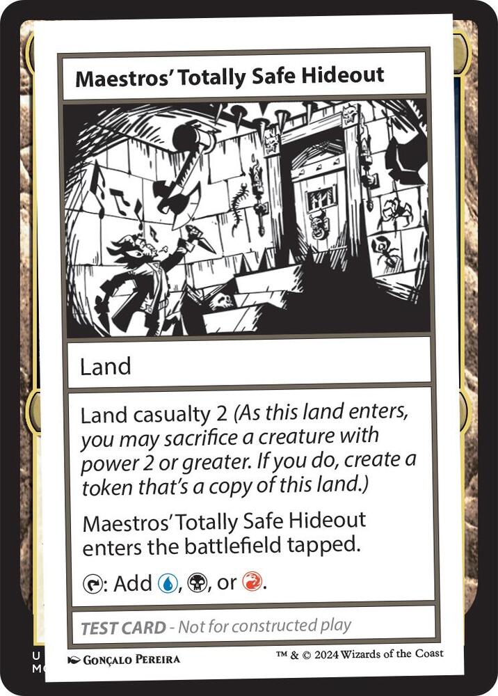 Maestros' Totally Safe Hideout card from Mystery Booster 2 Playtest Cards