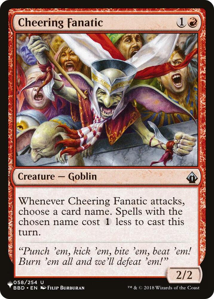 Cheering Fanatic 058/254 card from The List Reprints