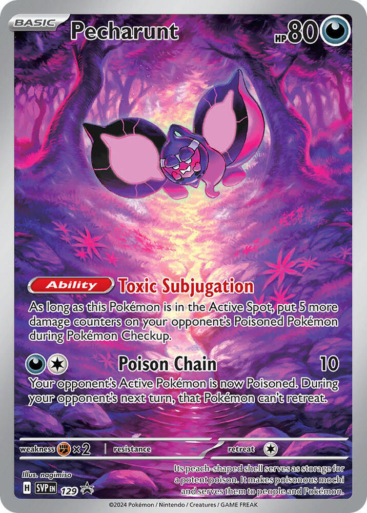 Pecharunt 129 card from SV: Scarlet & Violet Promo Cards