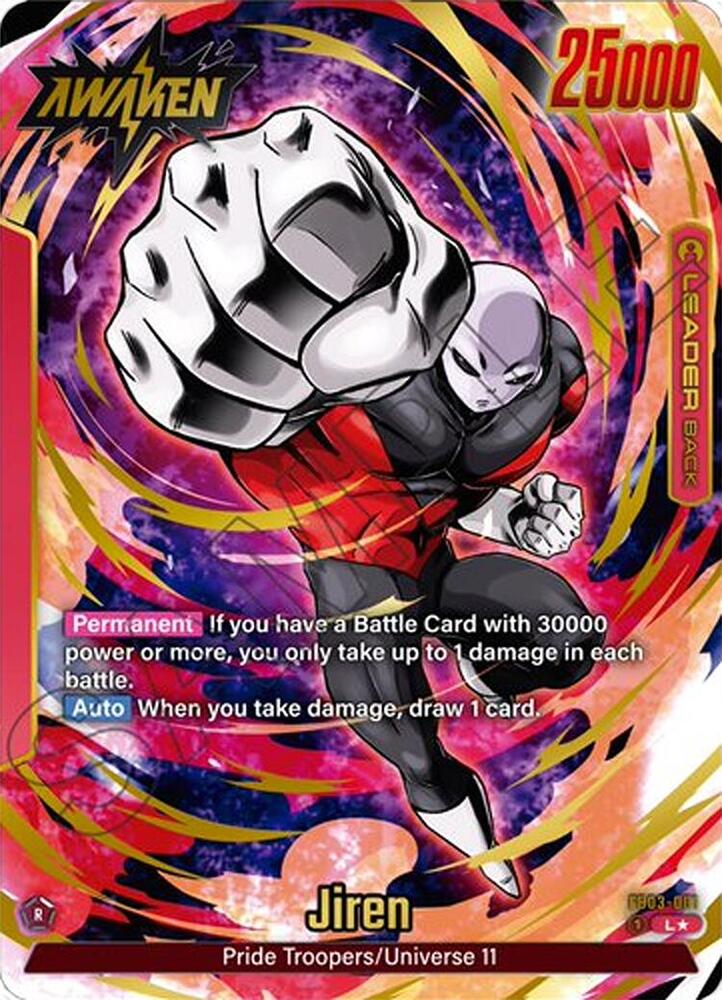 Jiren (Alternate Art) FB03-001 card from Raging Roar