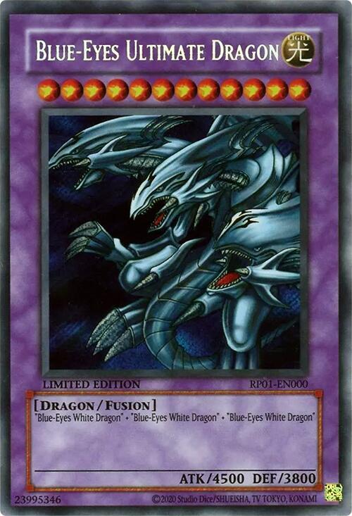 Blue-Eyes Ultimate Dragon RP01-EN000 card from Retro Pack (2020 Date Reprint)