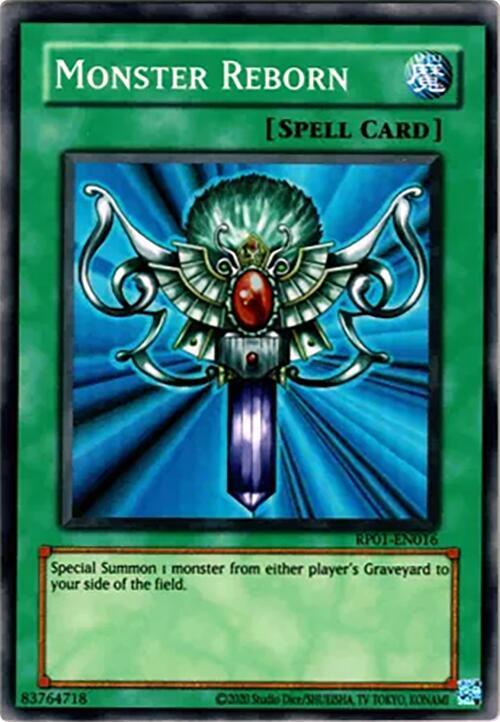 Monster Reborn RP01-EN016 card from Retro Pack (2020 Date Reprint)