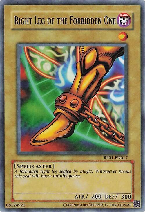 Right Leg of the Forbidden One RP01-EN017 card from Retro Pack (2020 Date Reprint)
