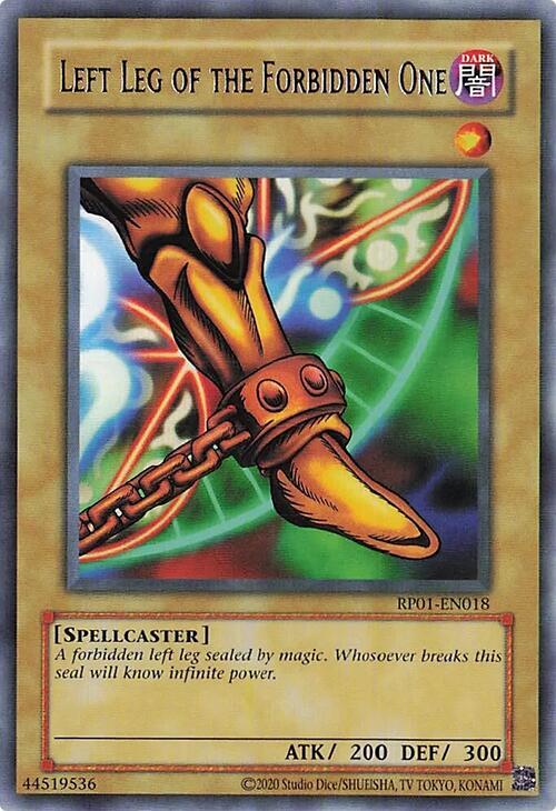 Left Leg of the Forbidden One RP01-EN018 card from Retro Pack (2020 Date Reprint)