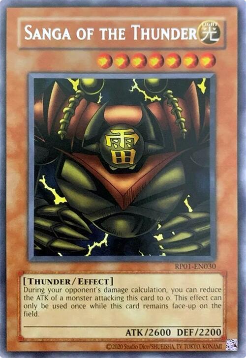 Sanga of the Thunder RP01-EN030 card from Retro Pack (2020 Date Reprint)