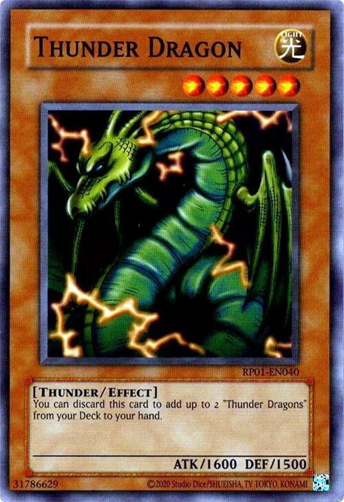 Thunder Dragon RP01-EN040 card from Retro Pack (2020 Date Reprint)