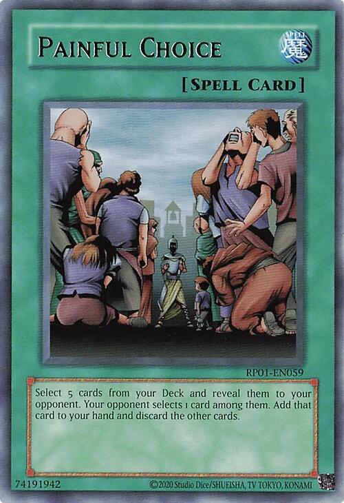 Painful Choice RP01-EN059 card from Retro Pack (2020 Date Reprint)