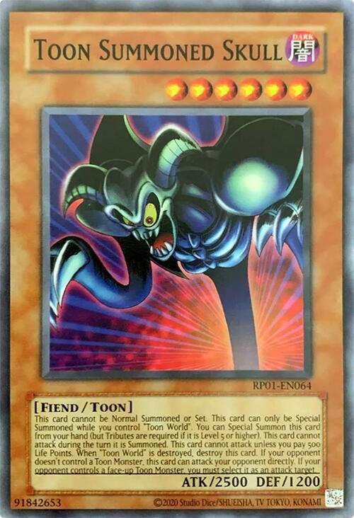 Toon Summoned Skull RP01-EN064 card from Retro Pack (2020 Date Reprint)
