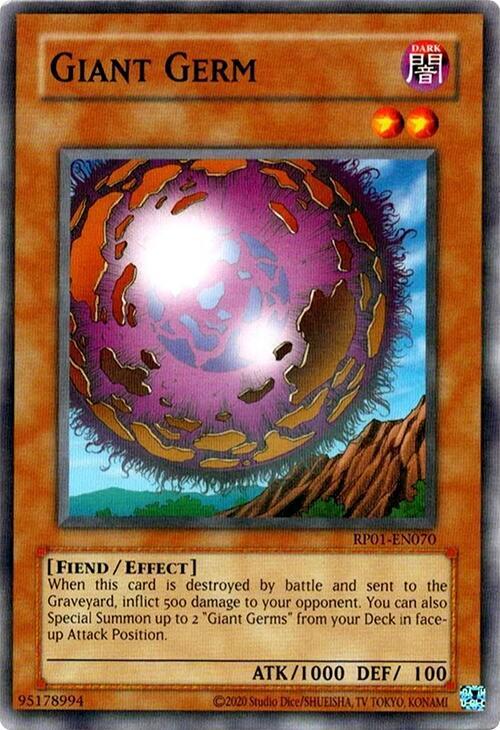 Giant Germ RP01-EN070 card from Retro Pack (2020 Date Reprint)