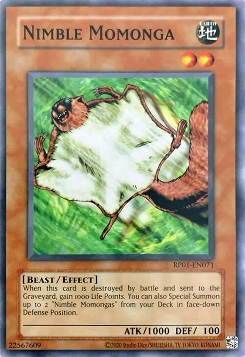 Nimble Momonga RP01-EN071 card from Retro Pack (2020 Date Reprint)