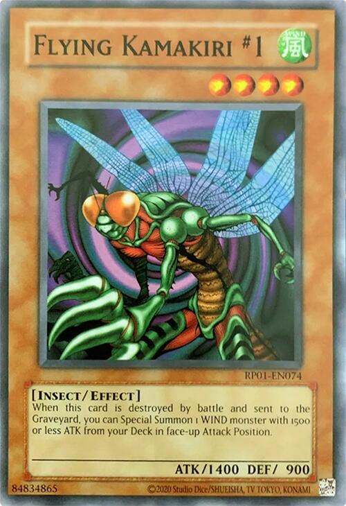 Flying Kamakiri #1 RP01-EN074 card from Retro Pack (2020 Date Reprint)