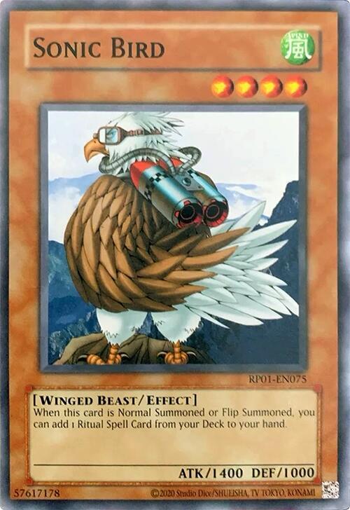 Sonic Bird RP01-EN075 card from Retro Pack (2020 Date Reprint)