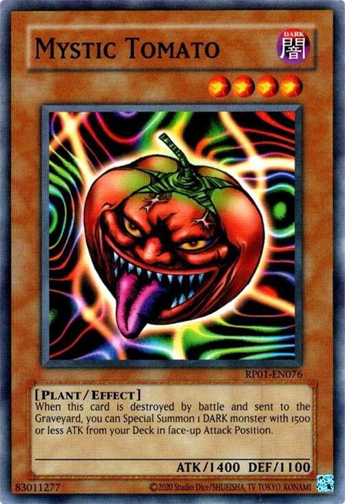 Mystic Tomato RP01-EN076 card from Retro Pack (2020 Date Reprint)