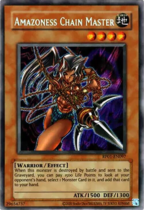 Amazoness Chain Master RP01-EN097 card from Retro Pack (2020 Date Reprint)