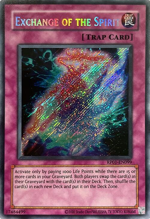 Exchange of the Spirit RP01-EN099 card from Retro Pack (2020 Date Reprint)