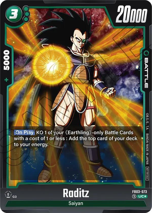 Raditz (Tournament Pack 03) FB03-073 card from Tournament and Championship Promos