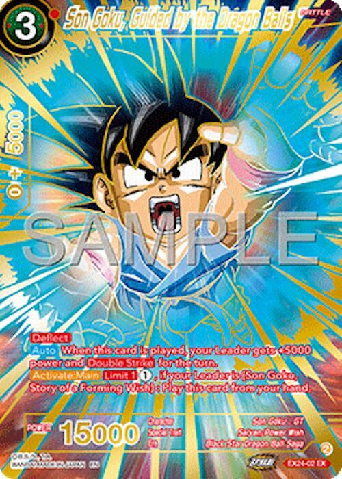 Son Goku, Guided by the Dragon Balls EX24-02 card from Expansion Deck Box Set 24: Premium 7th Anniversary Box 2024