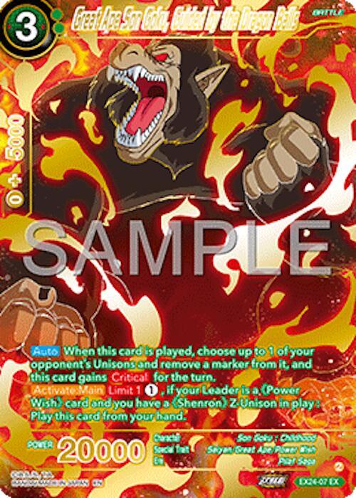 Great Ape Son Goku, Guided by the Dragon Balls EX24-07 card from Expansion Deck Box Set 24: Premium 7th Anniversary Box 2024