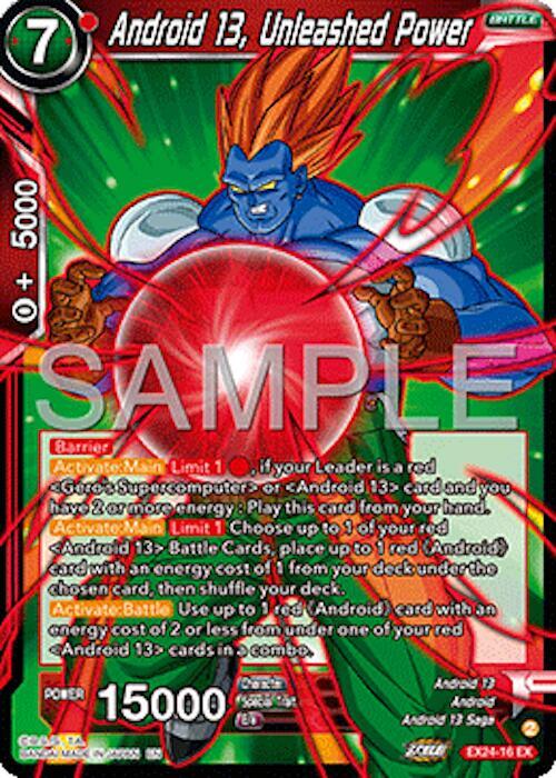 Android 13, Unleashed Power EX24-16 card from Expansion Deck Box Set 24: Premium 7th Anniversary Box 2024