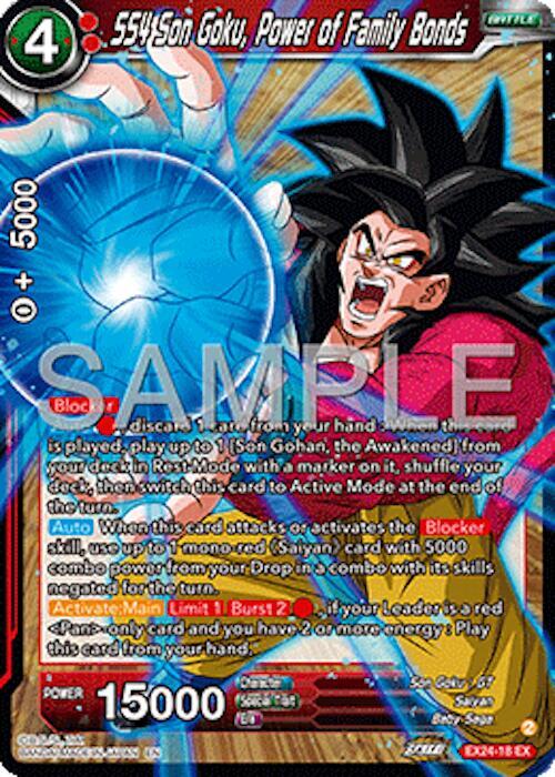 SS4 Son Goku, Power of Family Bonds EX24-18 card from Expansion Deck Box Set 24: Premium 7th Anniversary Box 2024