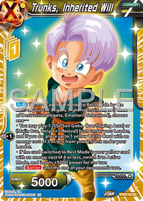 Trunks, Inherited Will EX24-32 card from Expansion Deck Box Set 24: Premium 7th Anniversary Box 2024