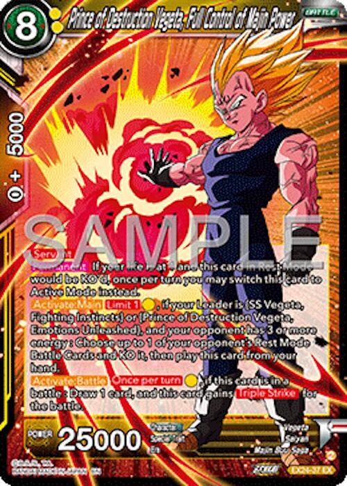 Prince of Destruction Vegeta, Full Control of Majin Power EX24-37 card from Expansion Deck Box Set 24: Premium 7th Anniversary Box 2024