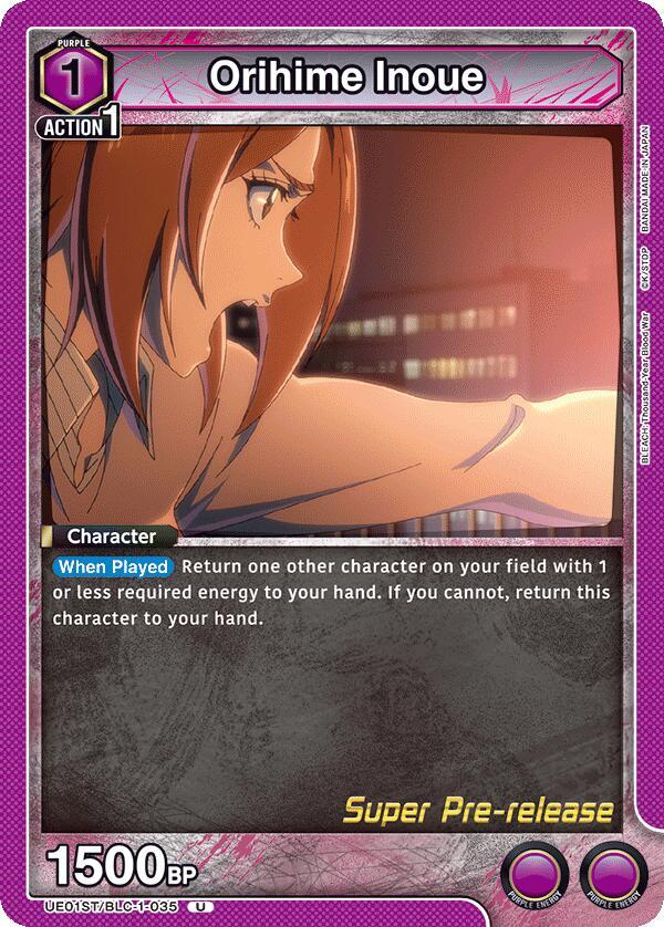 Orihime Inoue UE01ST/BLC-1-035 card from UE01ST: BLEACH: Thousand-Year Blood War Super Pre-Release Starter Deck