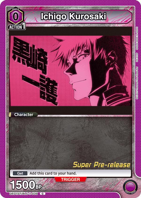 Ichigo Kurosaki UE01ST/BLC-1-039 card from UE01ST: BLEACH: Thousand-Year Blood War Super Pre-Release Starter Deck