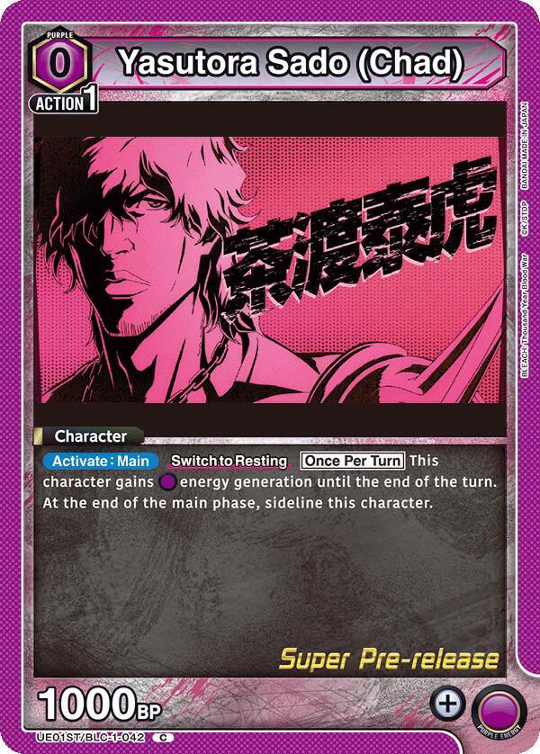 Yasutora Sado (Chad) UE01ST/BLC-1-042 card from UE01ST: BLEACH: Thousand-Year Blood War Super Pre-Release Starter Deck